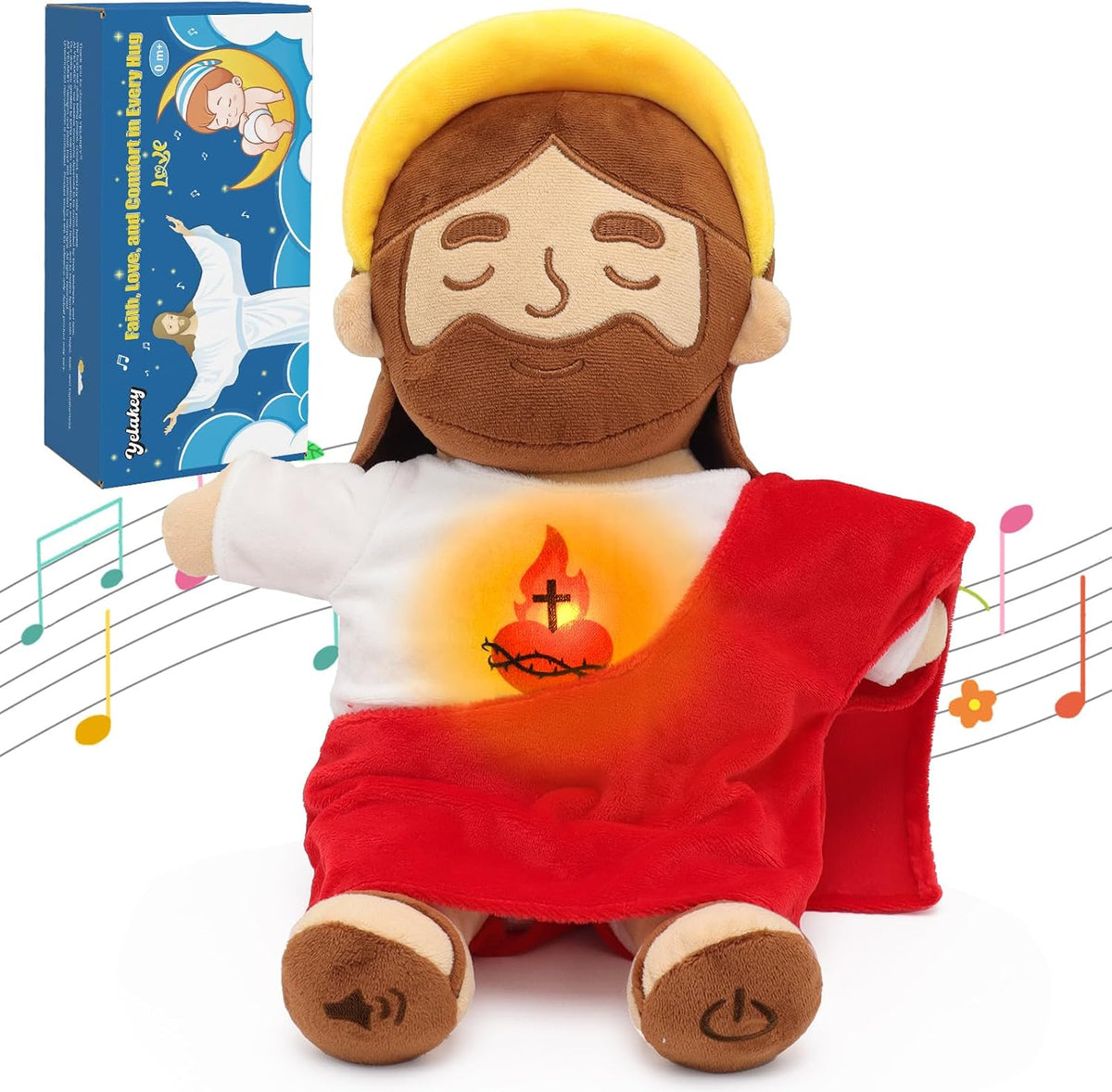Juguetes de peluche calmantes de Jesús de 15 pulgadas que respiran...