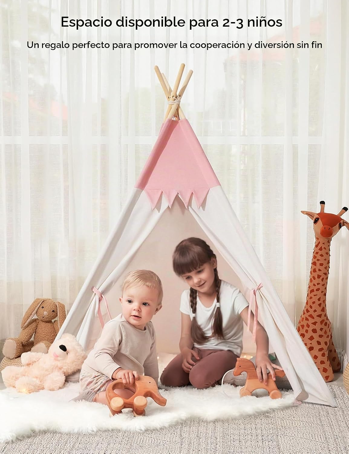 Tienda de campaña tipi para niños en interiores, tienda de campaña...