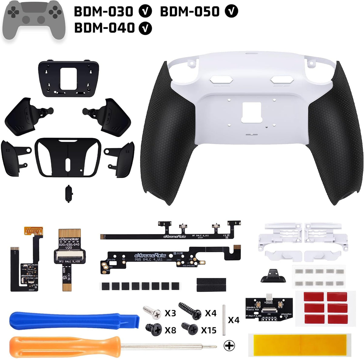 eXtremeRate RISE4 Plus MAX Kit de paletas traseras con topes de gat...