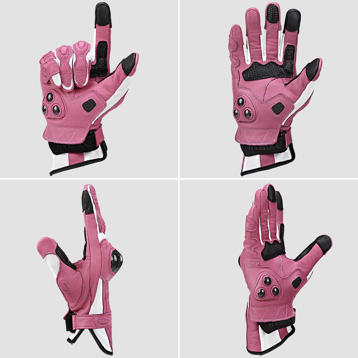INBIKE - Guantes de moto de piel con nudillos duros y pantalla táct...