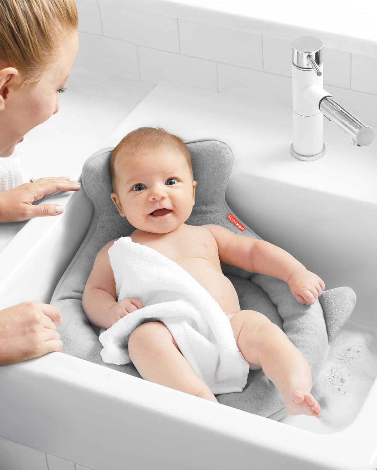 Bañera para bebés Skip Hop Soft Sink, Moby, gris