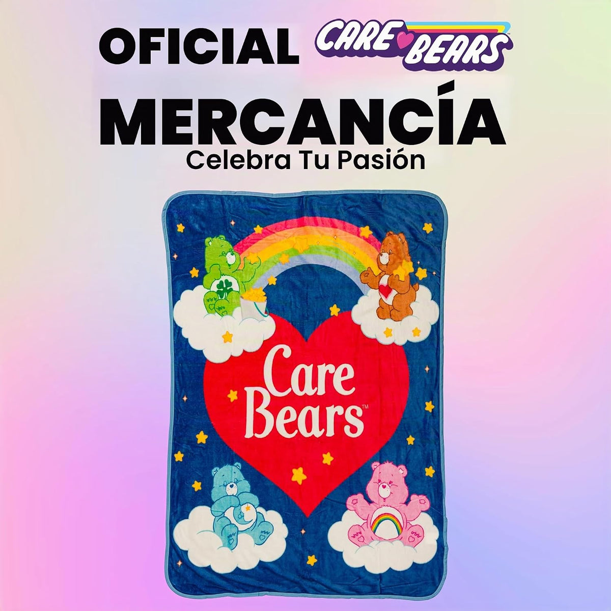 Silver Buffalo Care Bears Logo de corazón arcoíris con Cheer, Dormi...
