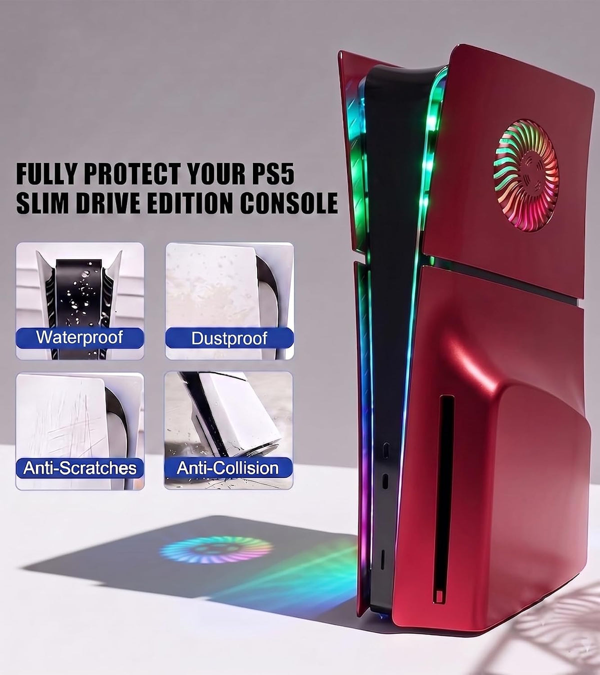 arVin Placa frontal para PS5 Slim Disc Edition con accesorios de ve...