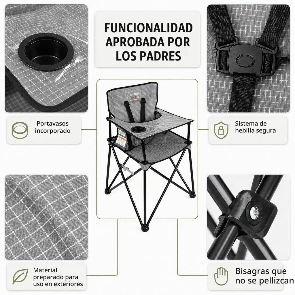 ciao! baby Silla alta portátil para bebés y niños pequeños, silla d...