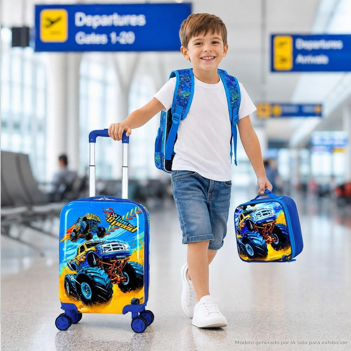 Juego de 5 maletas para niños, aprobado por la aerolínea, con rueda...