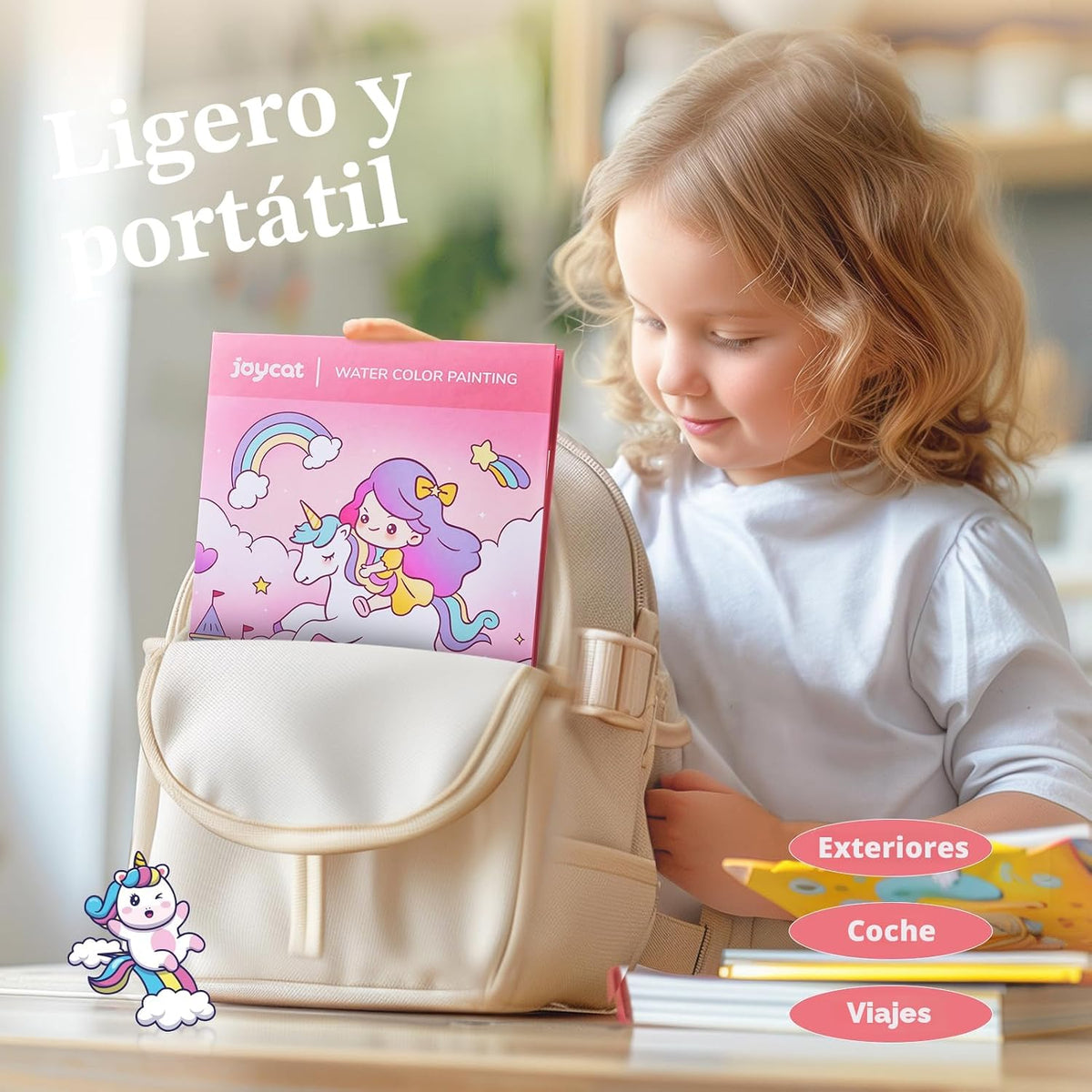 JoyCat Libros para colorear con agua para niños pequeños (poni mági...
