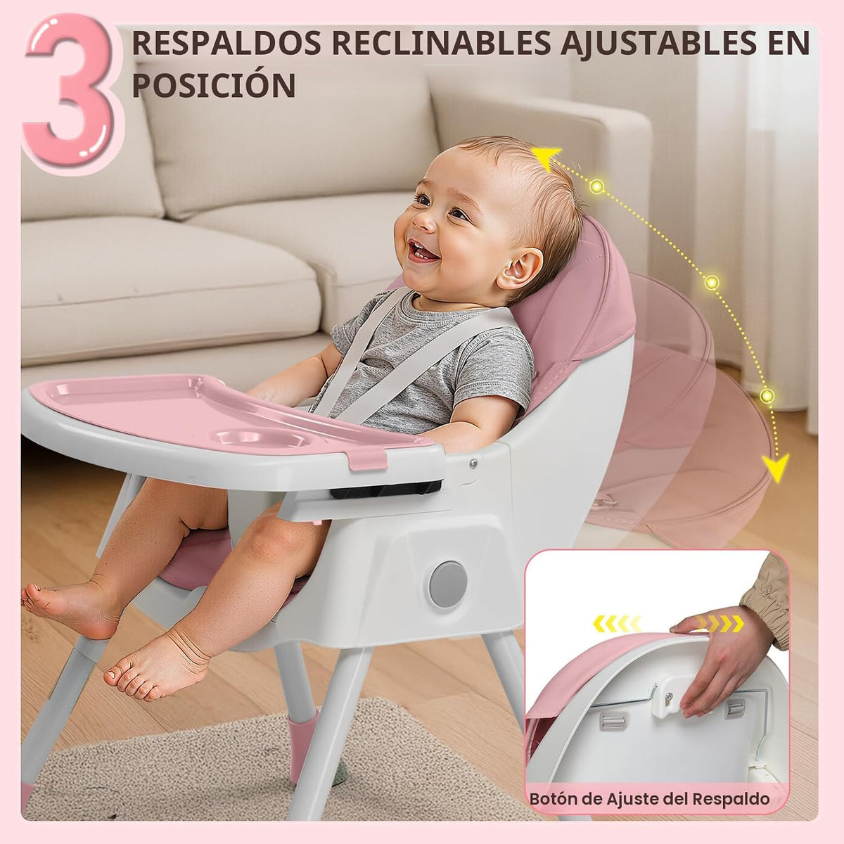 Ktaxon - Silla alta para bebé, silla alta mecedora portátil 6 en 1,...