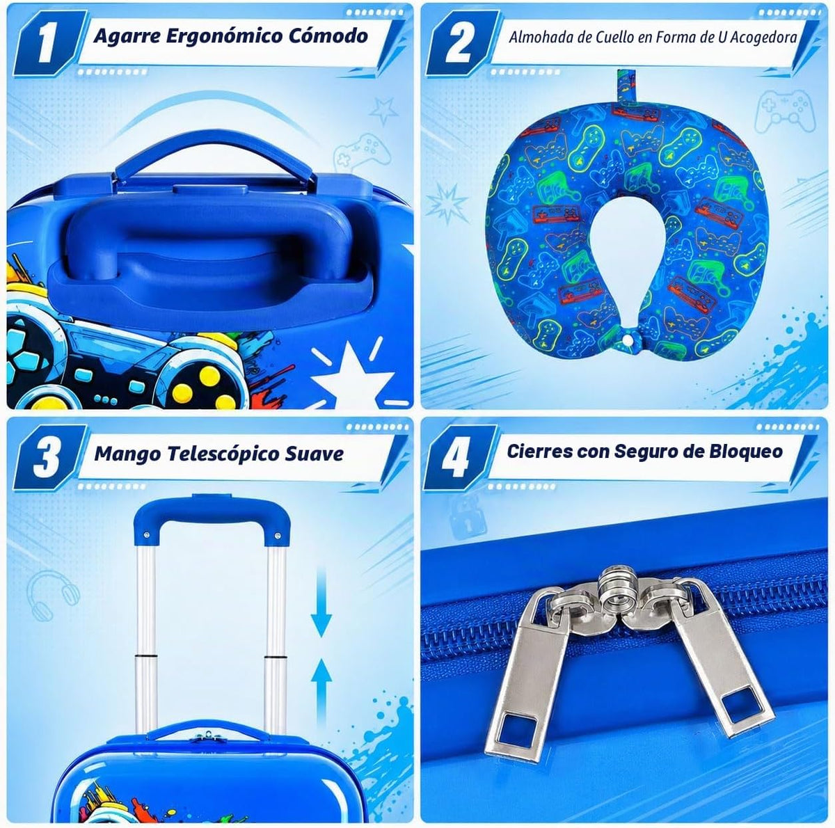 Juego de equipaje de mano ligero para niños, 2 piezas con ruedas, m...