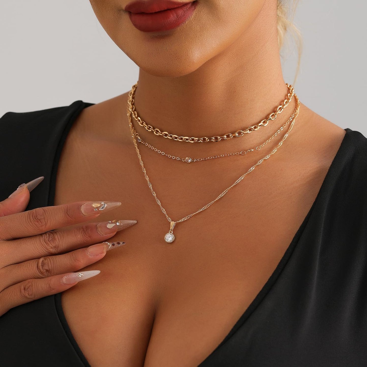 Gargantilla gruesa de oro para mujer, collar de declaración platead...