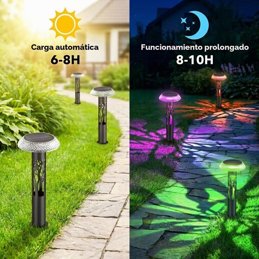 Eyrosa Luces solares de camino, grandes luces de acero inoxidable p...