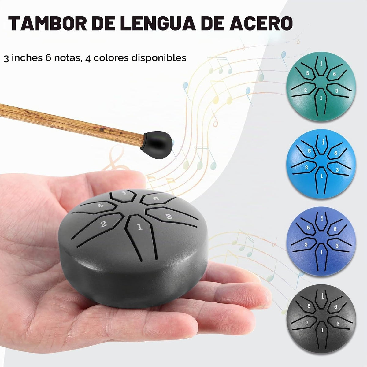 EASTROCK Mini Tambor de Lengua de Acero para Niños de 3 Pulgadas, 6...