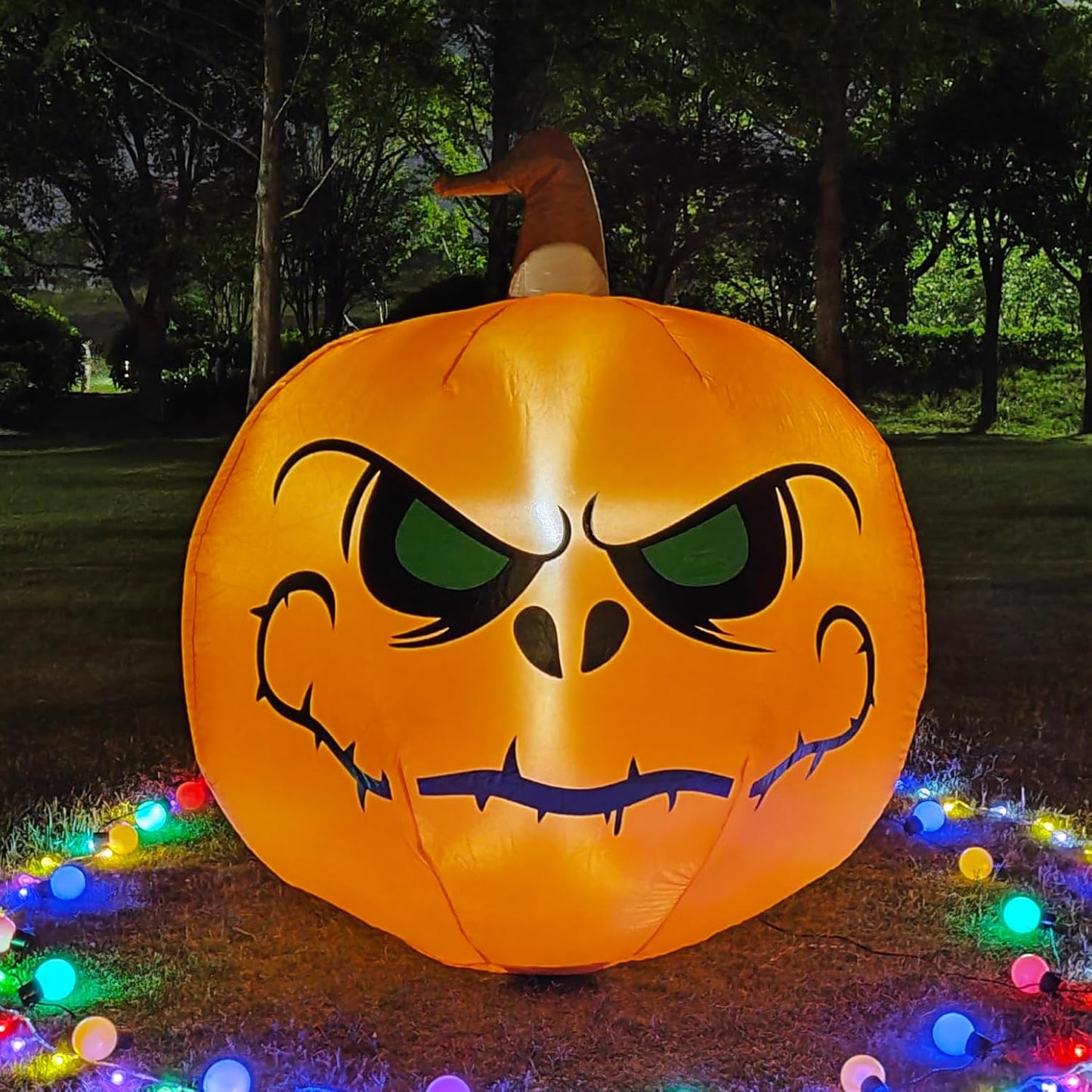 YOUBEMAGIC Calabaza inflable de Halloween de 4 pies con luces LED i...