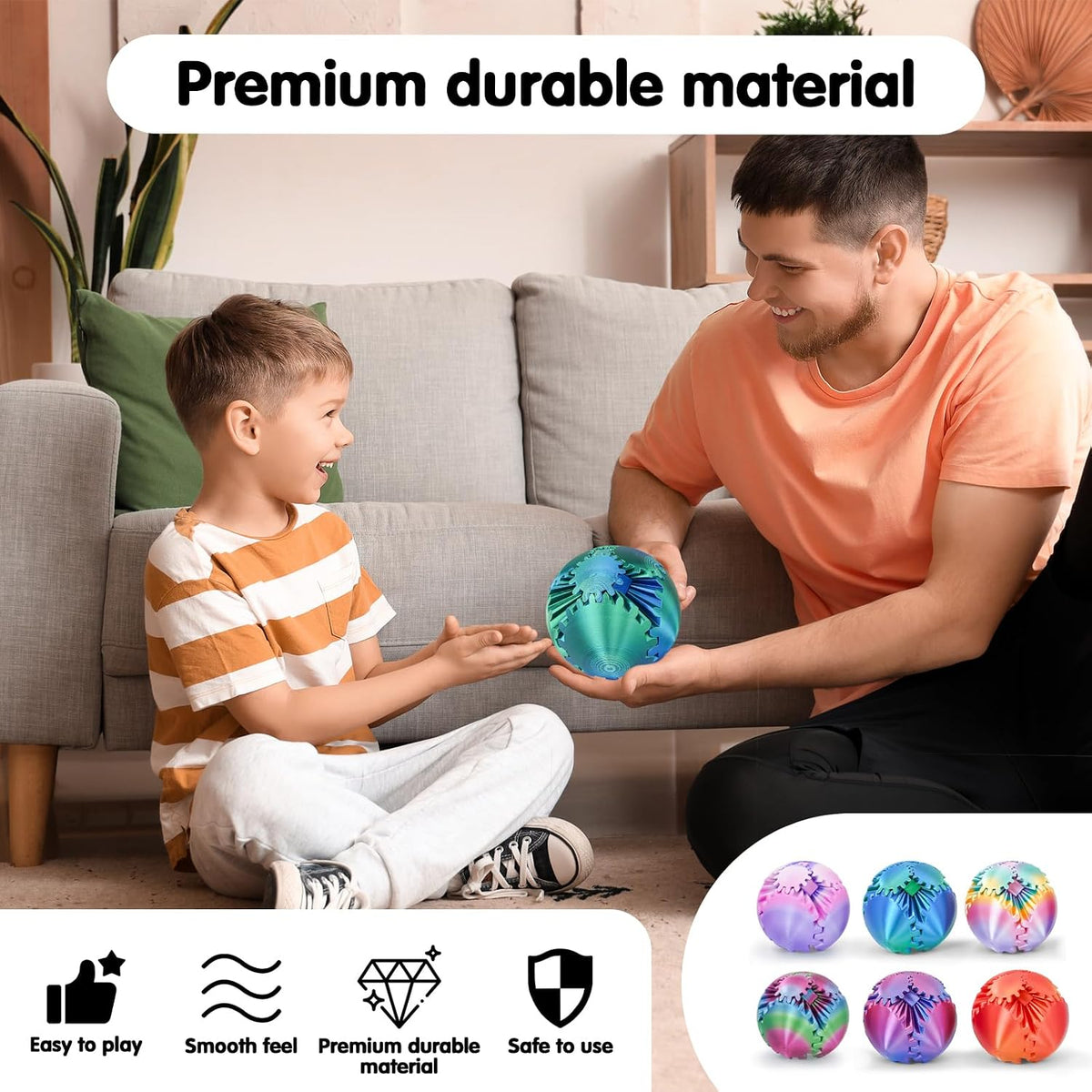 Bola de engranaje 3D impresa cubo Fidget Toy Toy Sphere Fidget Toys...