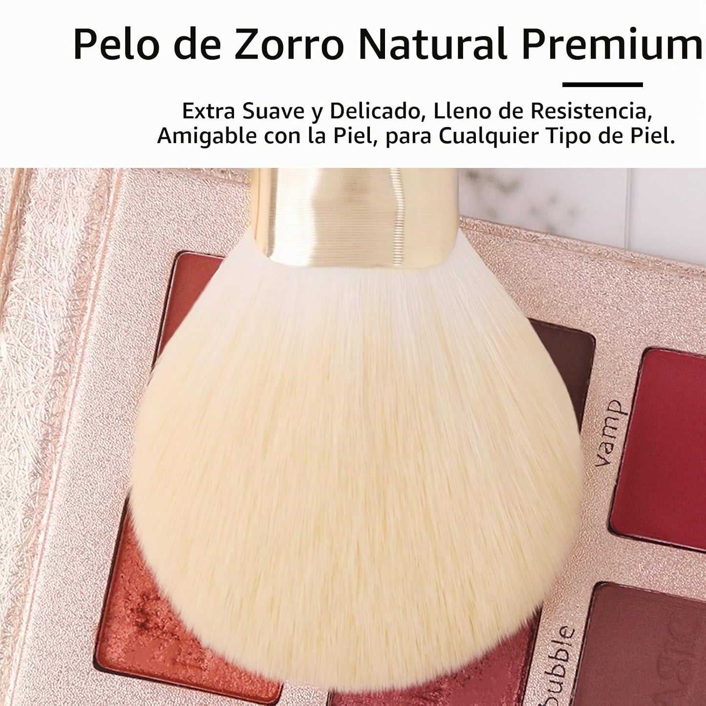ENZO KEN Juego de brochas de maquillaje de cabello natural profesio...