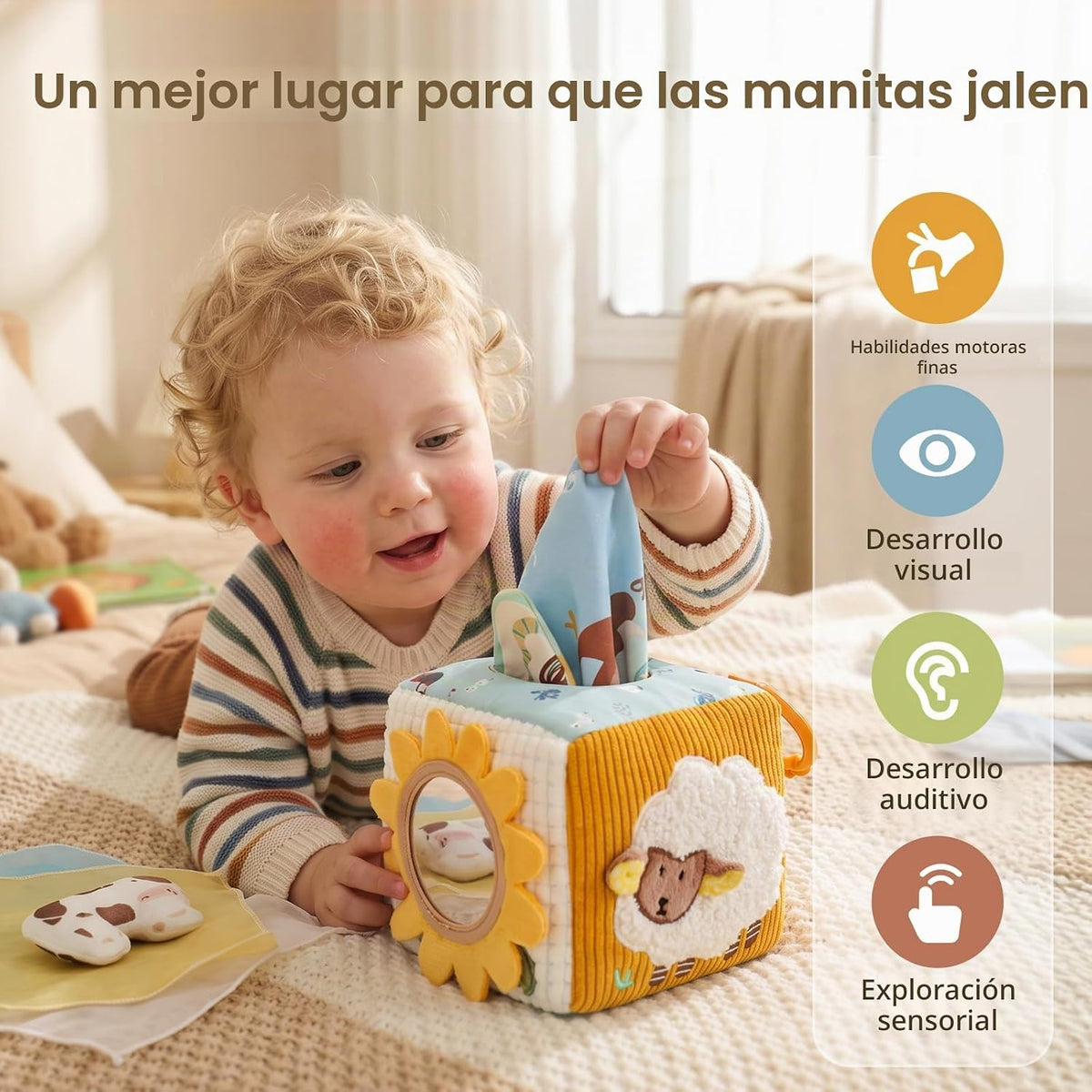 let's make Caja de pañuelos para bebé, juguetes sensoriales Far...