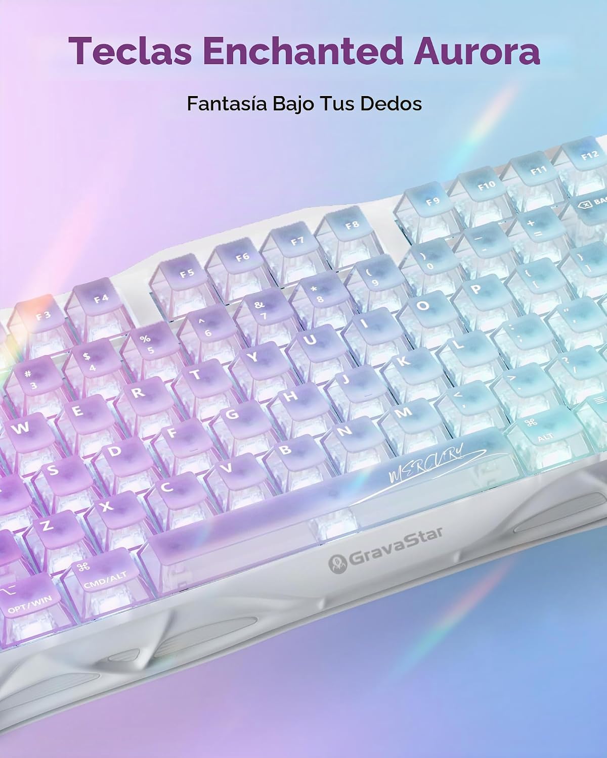 GravaStar Mercury K1 Lite 75% Teclado para Juegos, Teclado Inalámbr...
