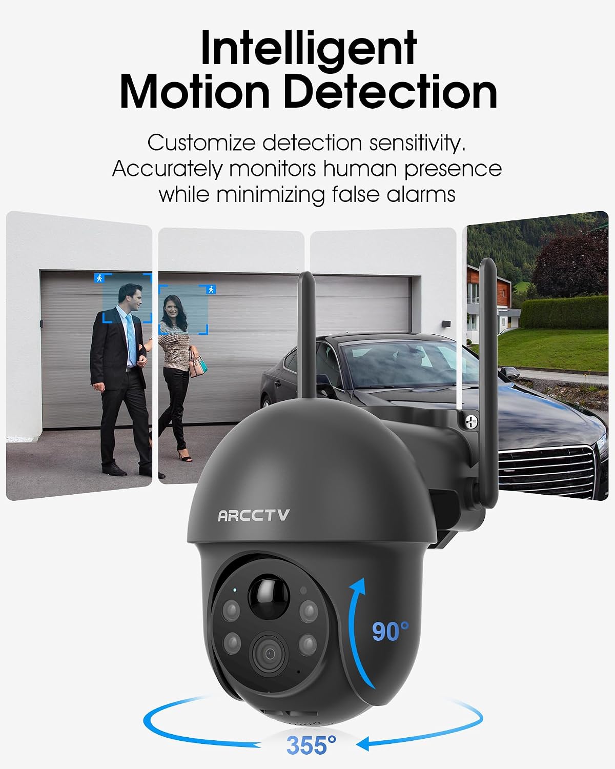 Cámaras de seguridad ARCCTV inalámbricas para exteriores con energí...