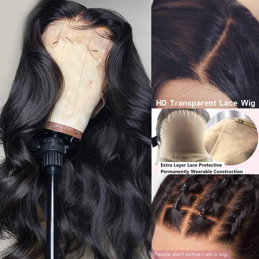 Oulaer peluca ondulada 5x5 con encaje al frente, cabello humano, Pe...
