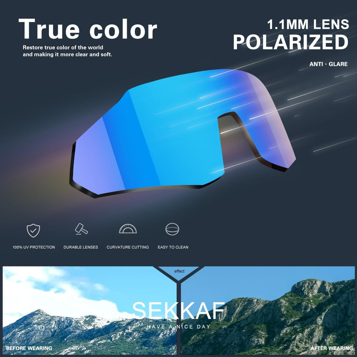 SEKKAF Gafas de sol deportivas polarizadas para hombres y mujeres,...