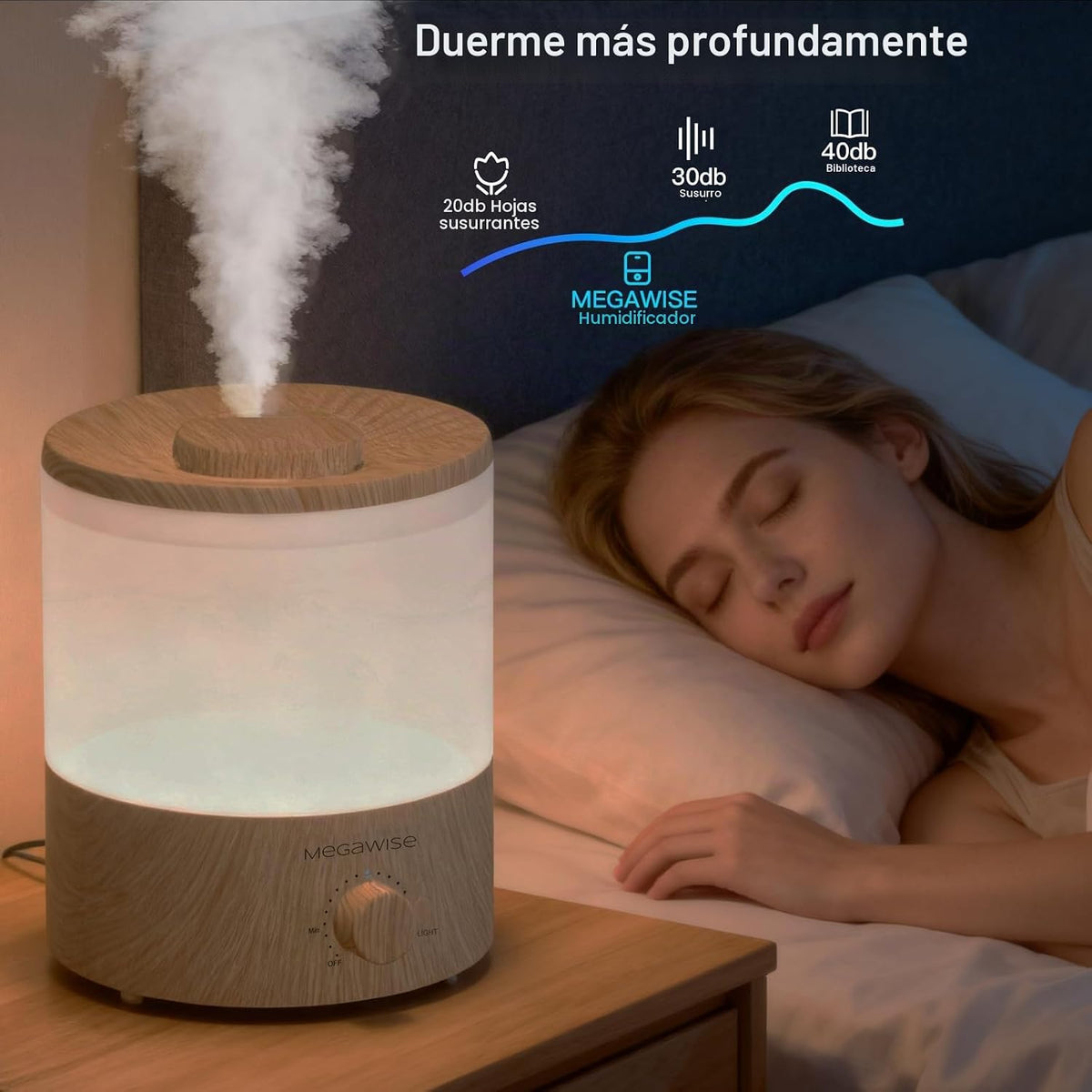 MEGAWISE Paquete de 2 humidificadores de niebla fría de 1.79L para...