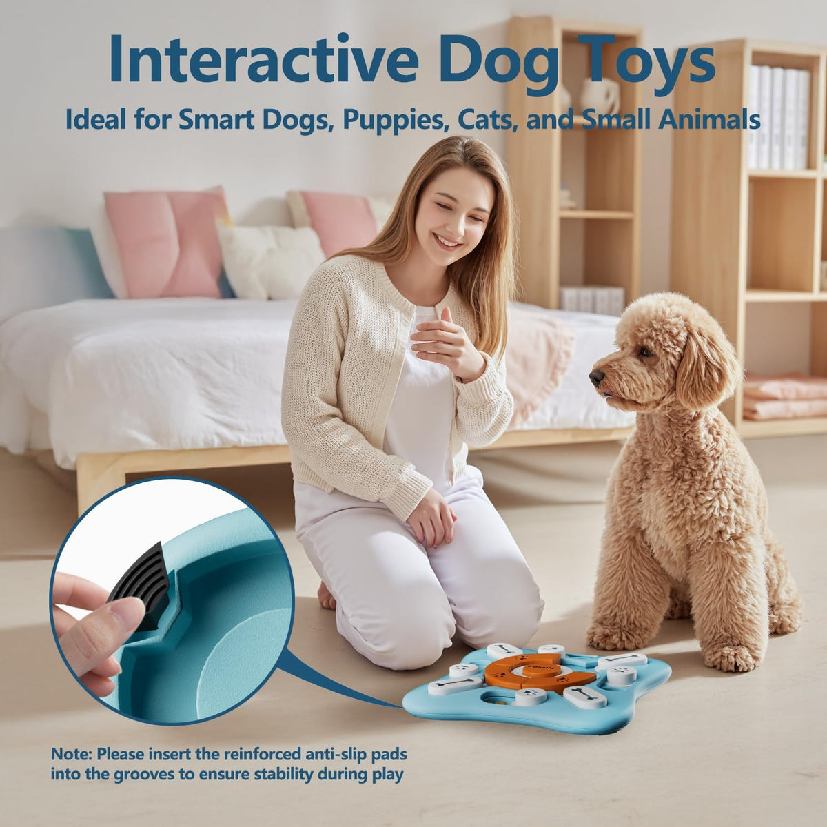 FOXMM Juguetes interactivos de rompecabezas de golosinas para perro...