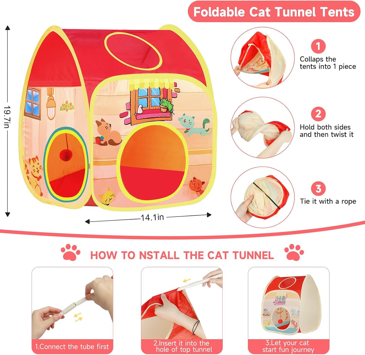 AILUKI Paquete variado de 33 juguetes para gatos de interior, juego...