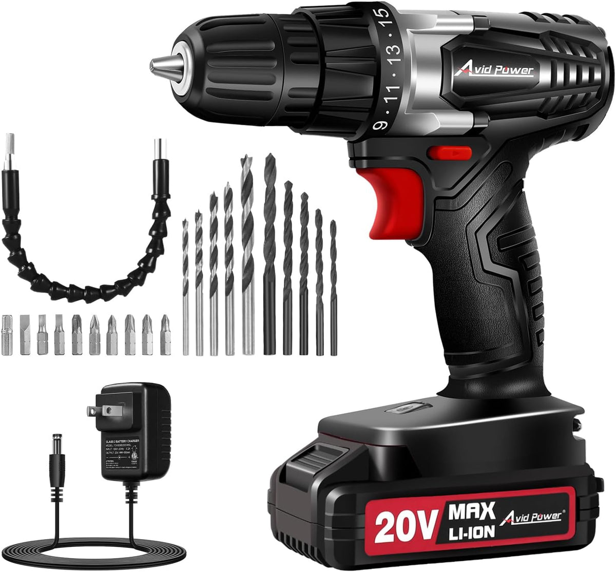 AVID POWER Juego de taladro eléctrico inalámbrico de 20 V Kit de |...
