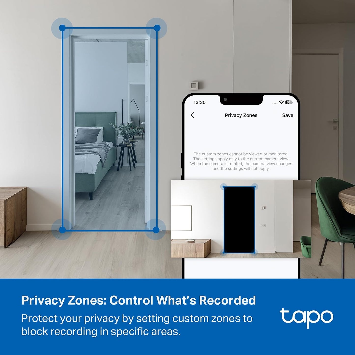 Cámara de seguridad Tapo para interiores\/exteriores de 1080p - Det...