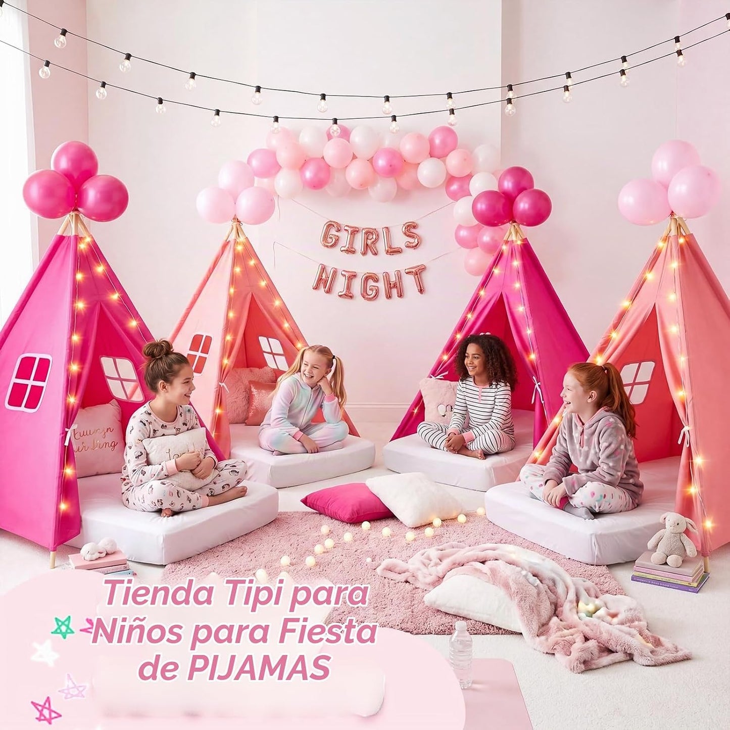 Paquete de 6 Tiendas de Campaña Tipi para Pijamadas para Niños al p...