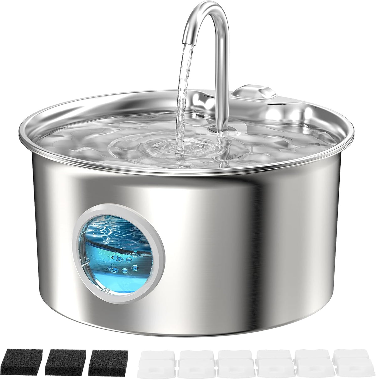 Fuente de agua para gatos de acero inoxidable: fuente para gatos co...