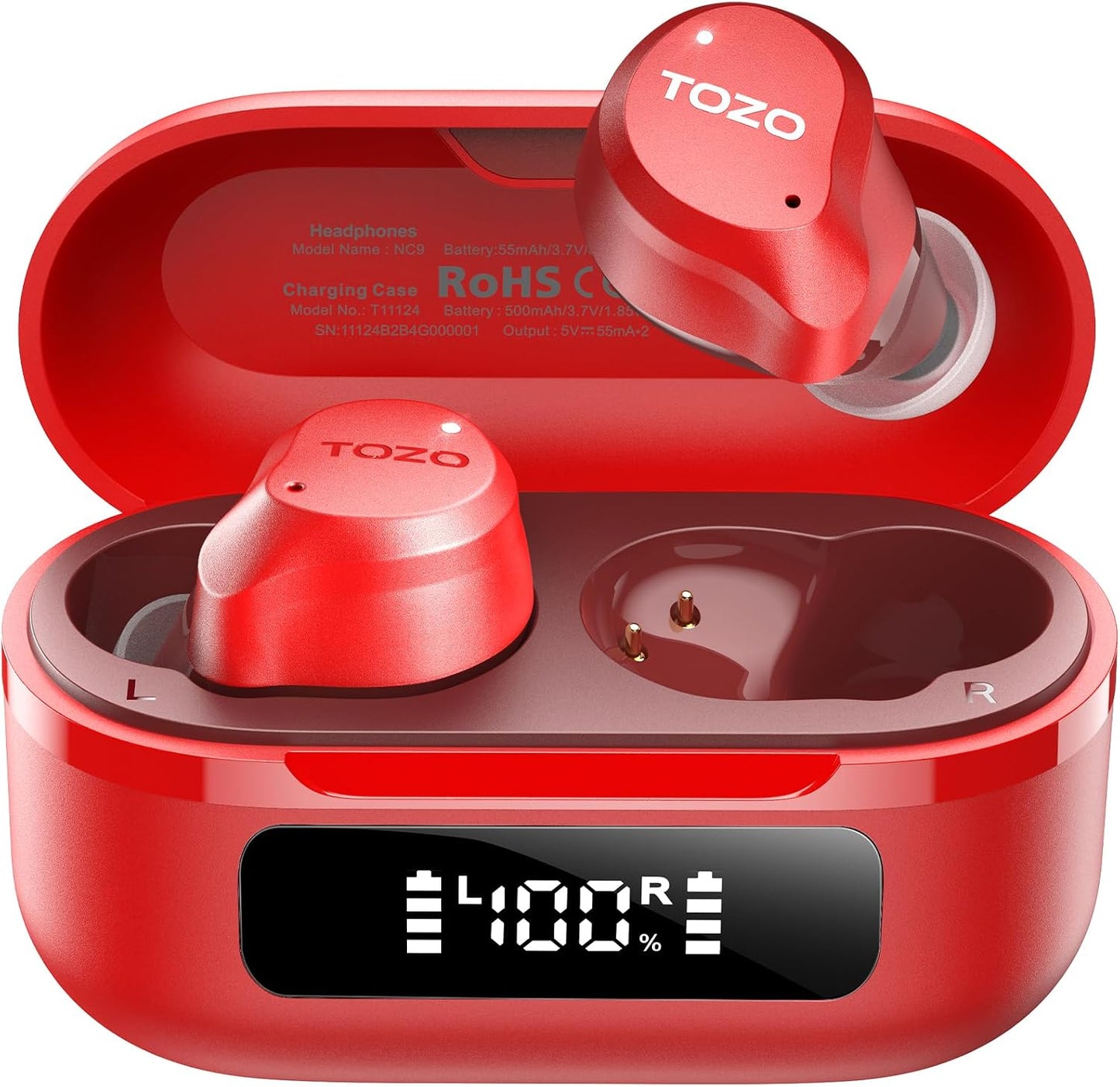 TOZO NC9 Auriculares inalámbricos híbridos con cancelación activa d...
