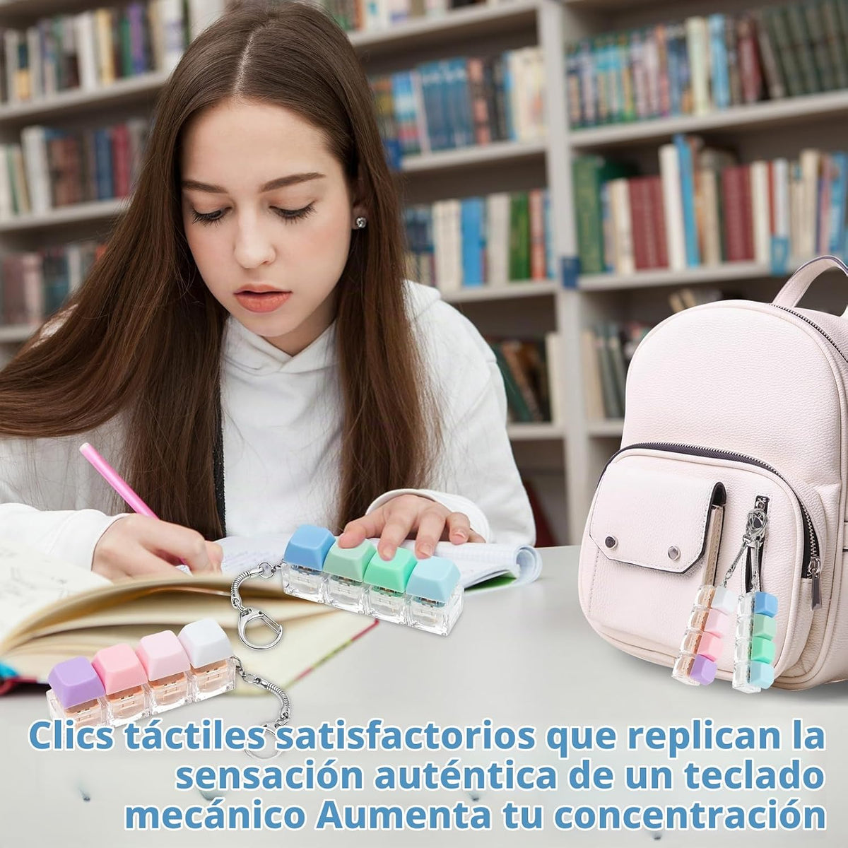 Juguete para ansiedad con teclado con clicker, teclado silencioso,...