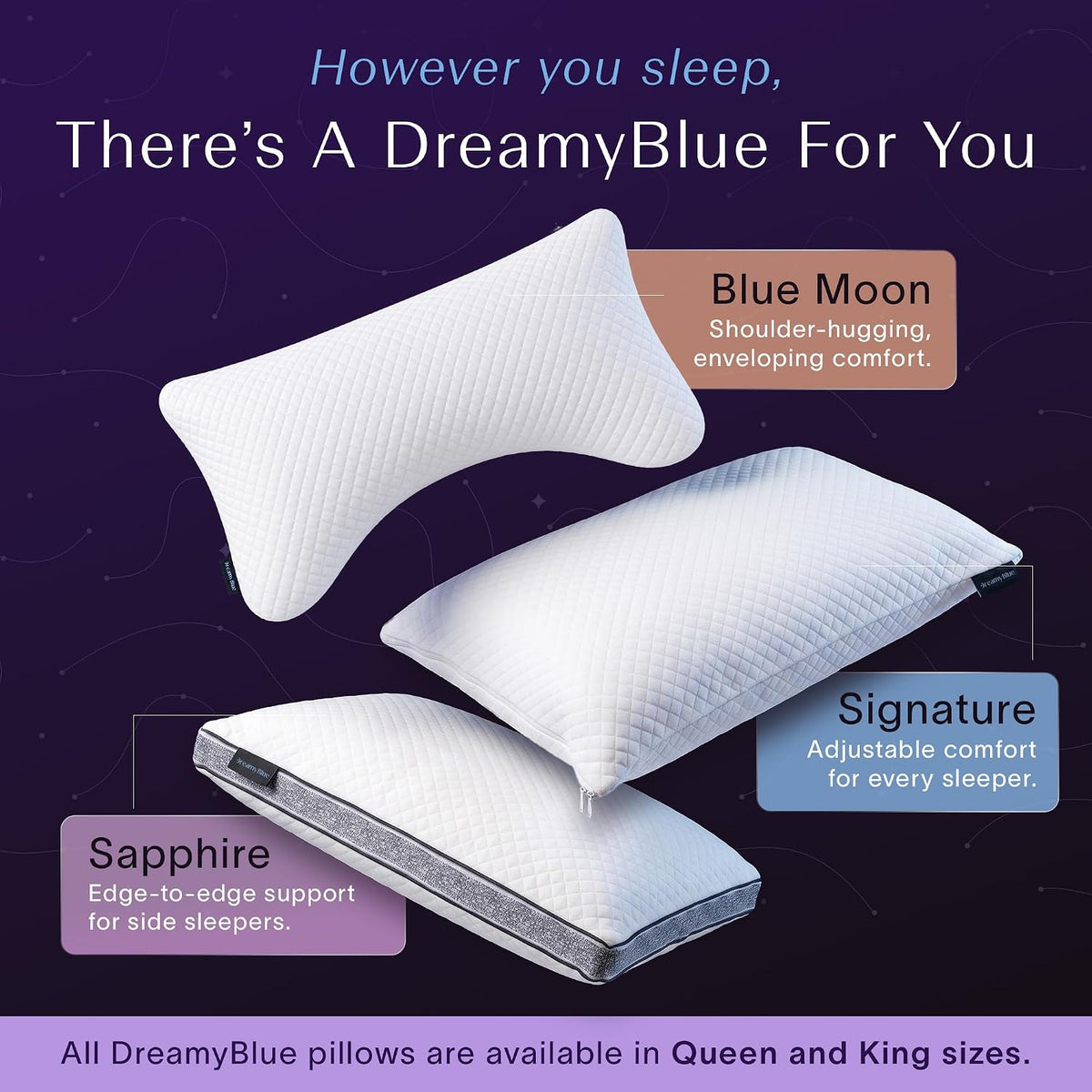 DreamyBlue Almohada Signature con Loft Ajustable \u2022 Relleno de...