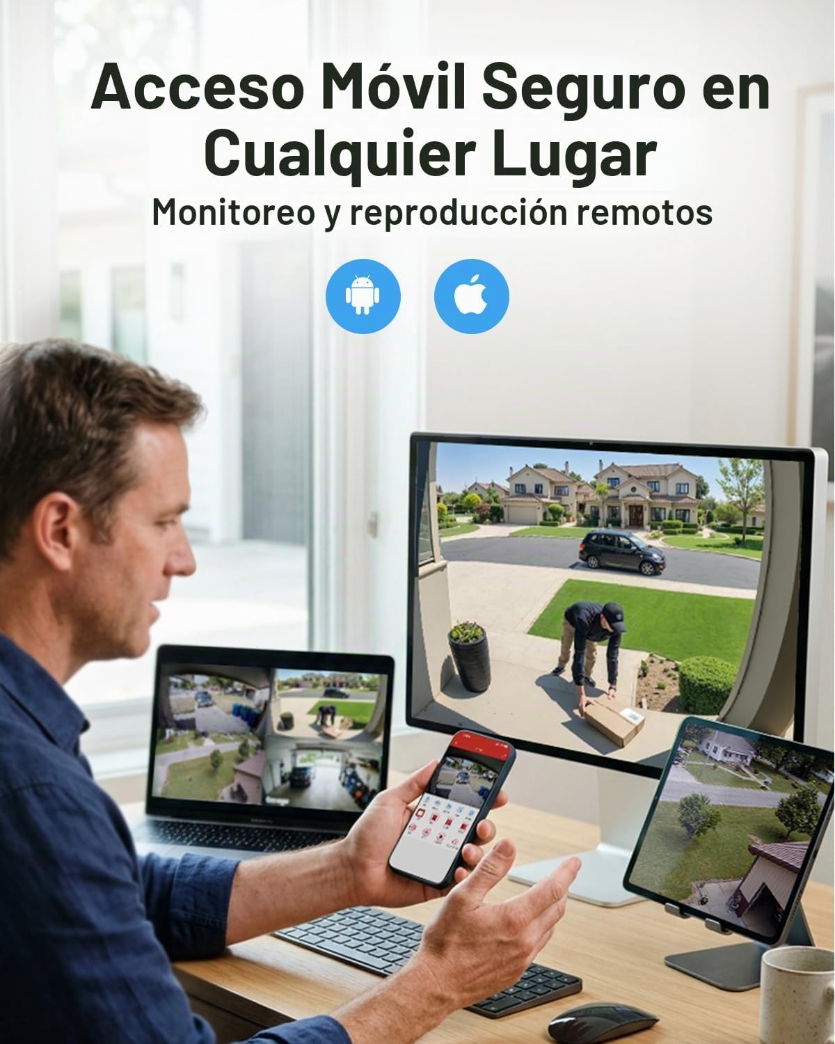 Sistema de cámara de seguridad con cable de 4 canales, cámara AIWIX...