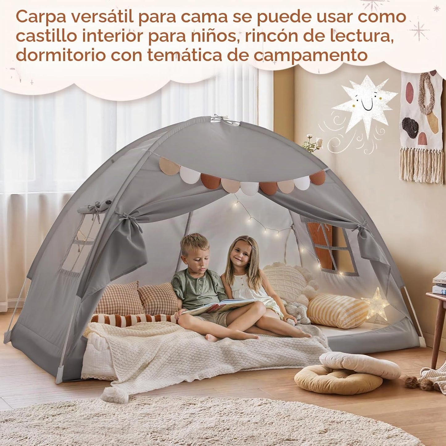 Tienda de campaña de cama Sherilyn con dosel para litera de tamaño...
