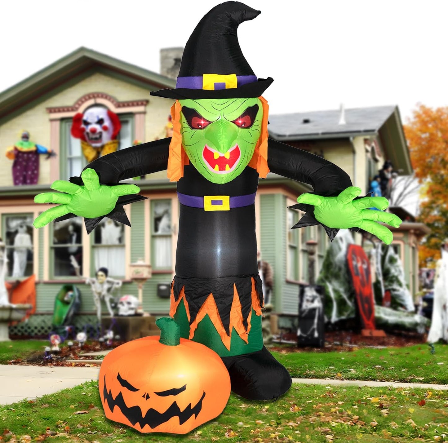 ININ - Decoraciones inflables de Halloween de 8 pies para exterior...