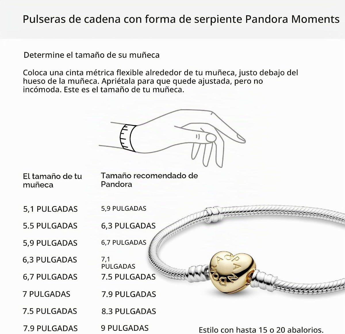 Pulsera de cadena de serpiente con cierre de corazón brillante de P...