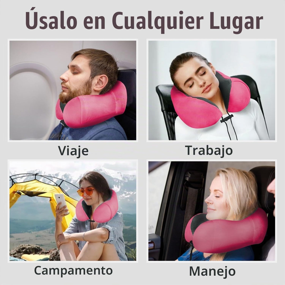 Elvodosia Almohada de viaje, almohada de cuello de espuma viscoelás...