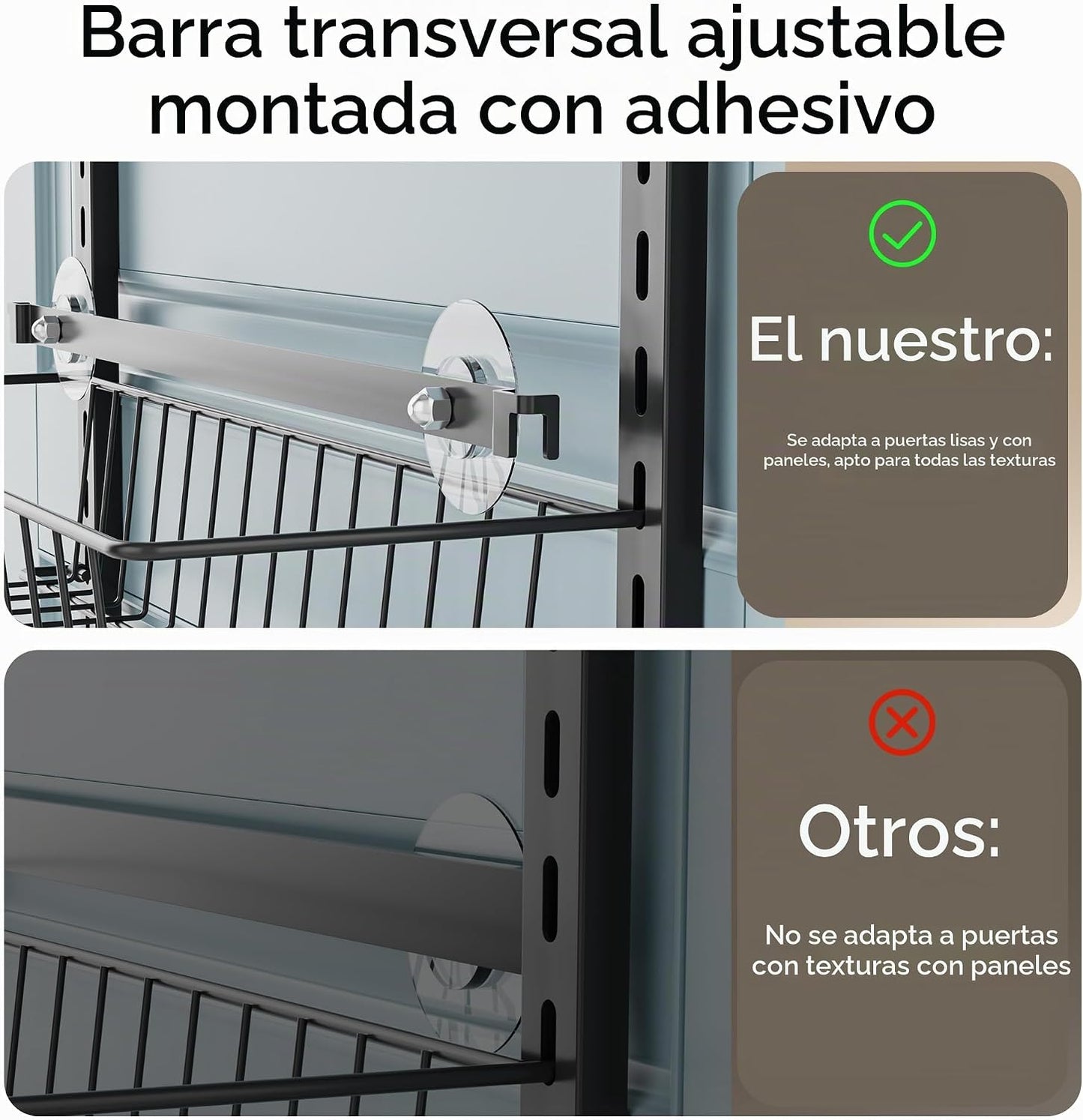 Delamu Organizador Ajustable para Puerta de Armario, Organizador de...