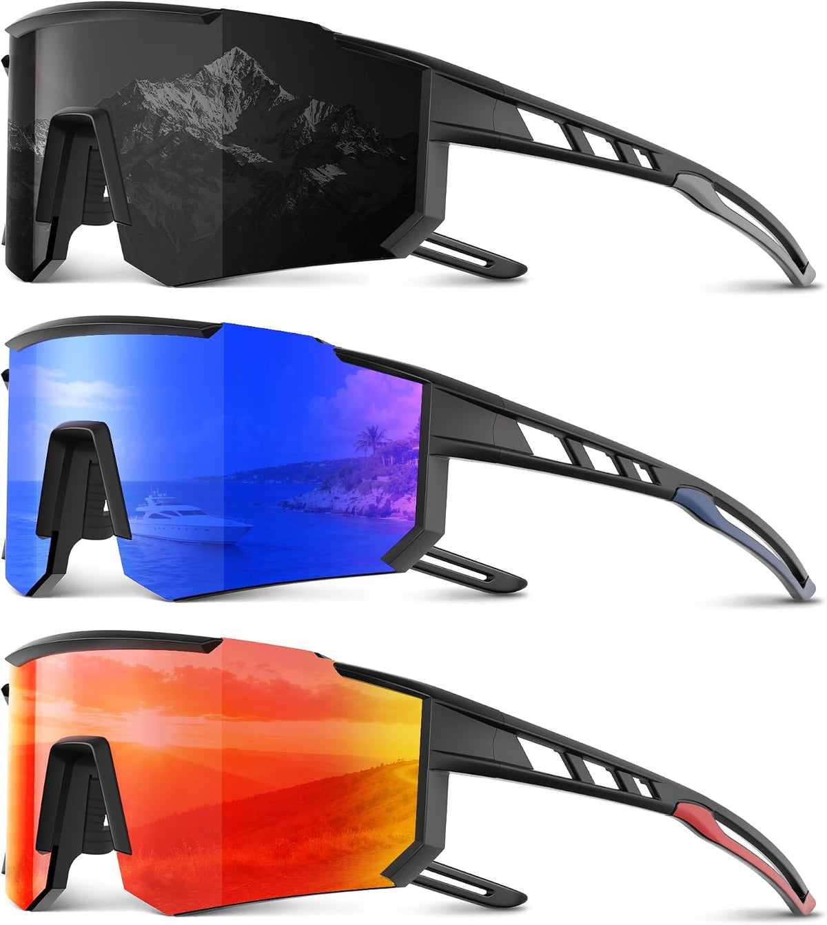 Foliful Gafas de sol deportivas polarizadas para hombres y mujeres...