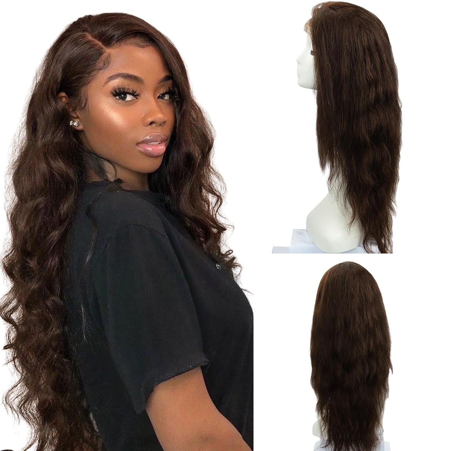 SAFIRENY Pelucas de cabello humano de 13 x 4, pelucas de encaje fro...