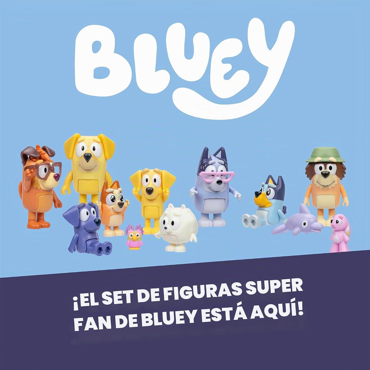 Bluey Super Fan - Juego de figuras de 12 personajes | 9 mini figura...