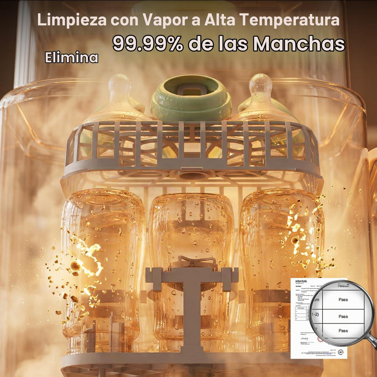 Lavadora de biberones IAGREEA, máquina de limpieza 4 en 1 para 8 bi...