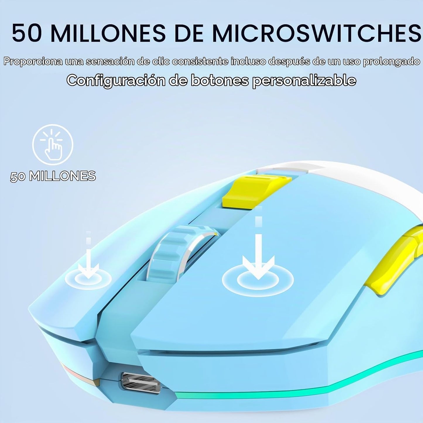 DAREU EM901X Ratón inalámbrico para juegos con base de carga recarg...