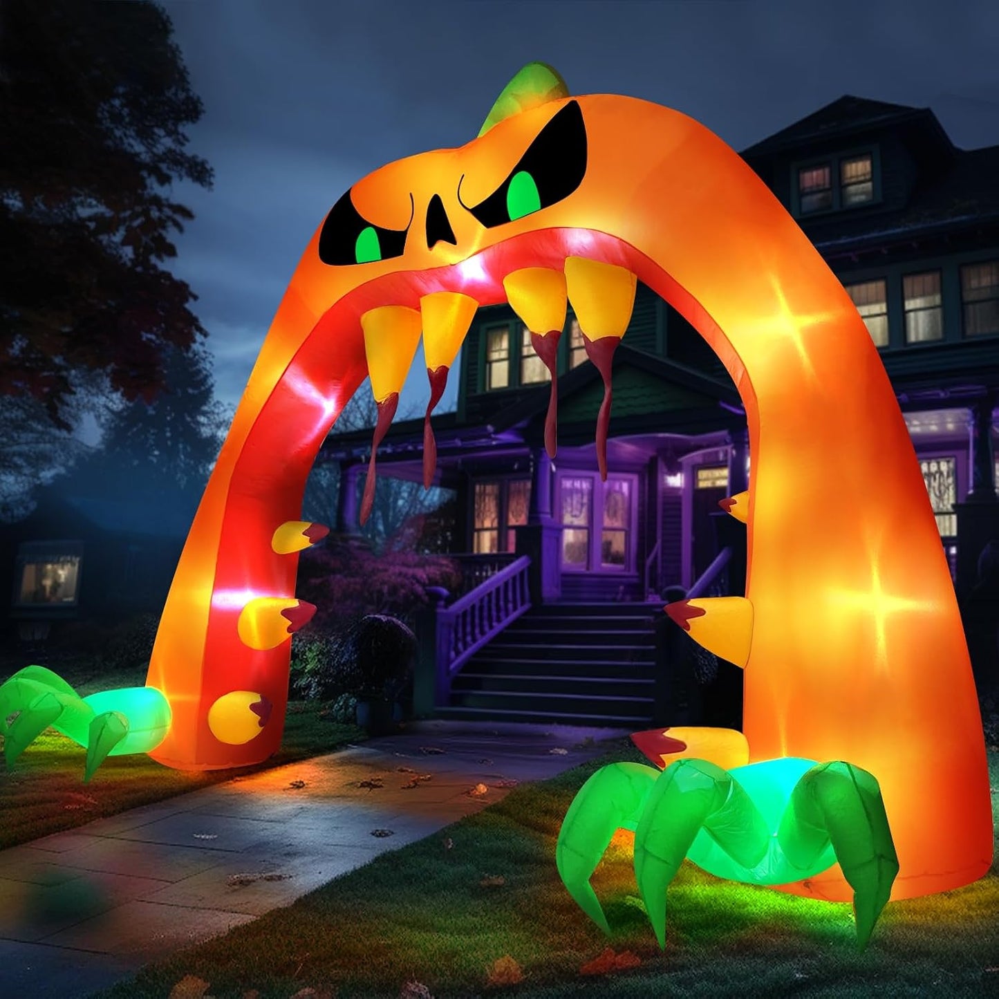 Inflables gigantes de Halloween con arco de calabaza, decoraciones...