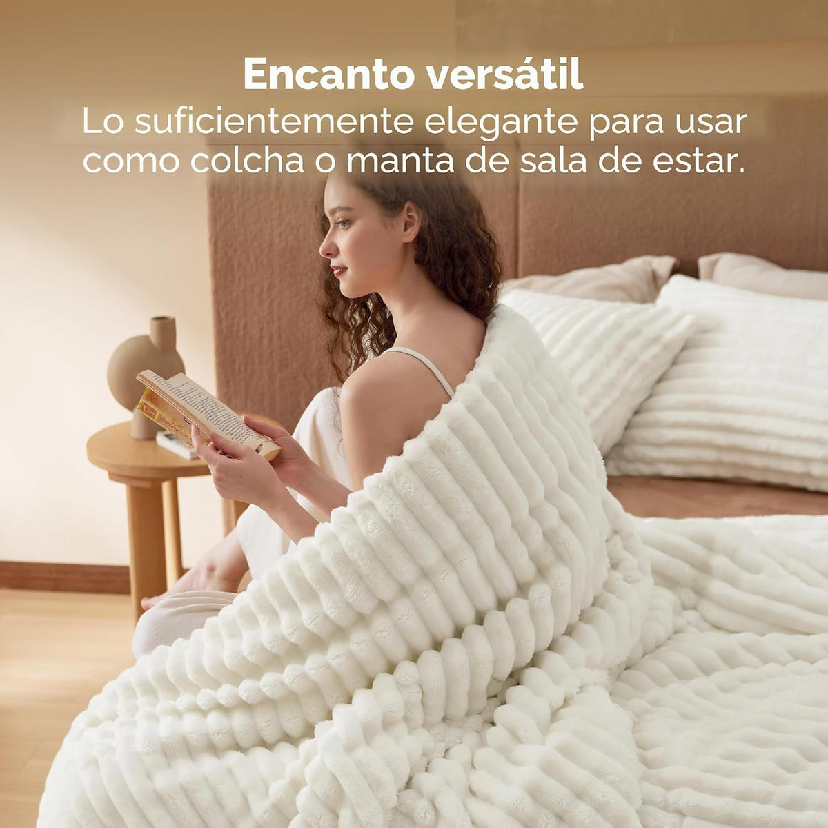 Bedsure Juego de edredón esponjoso tamaño Queen - Juego de cama súp...