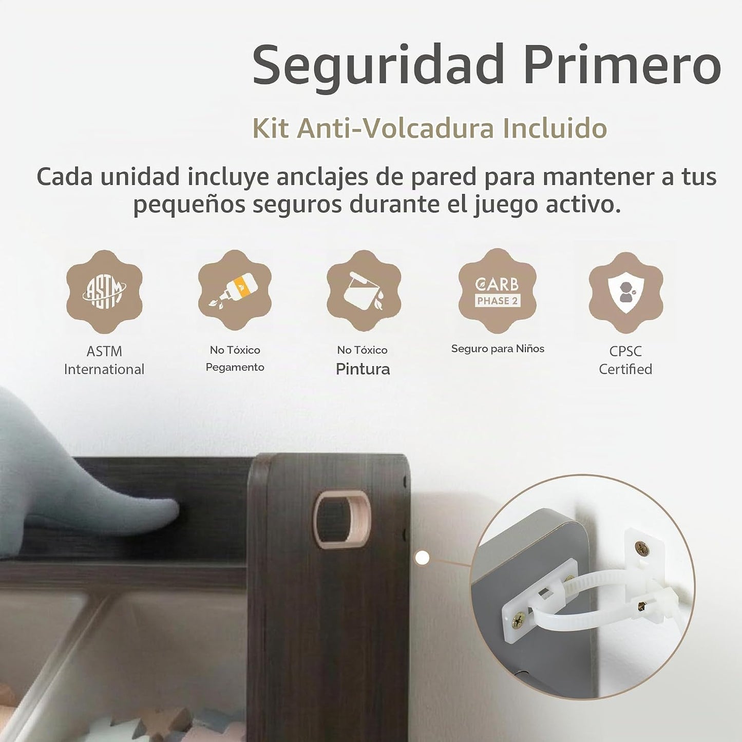 Humble Crew Organizador de juguetes para niños con estante de exhib...