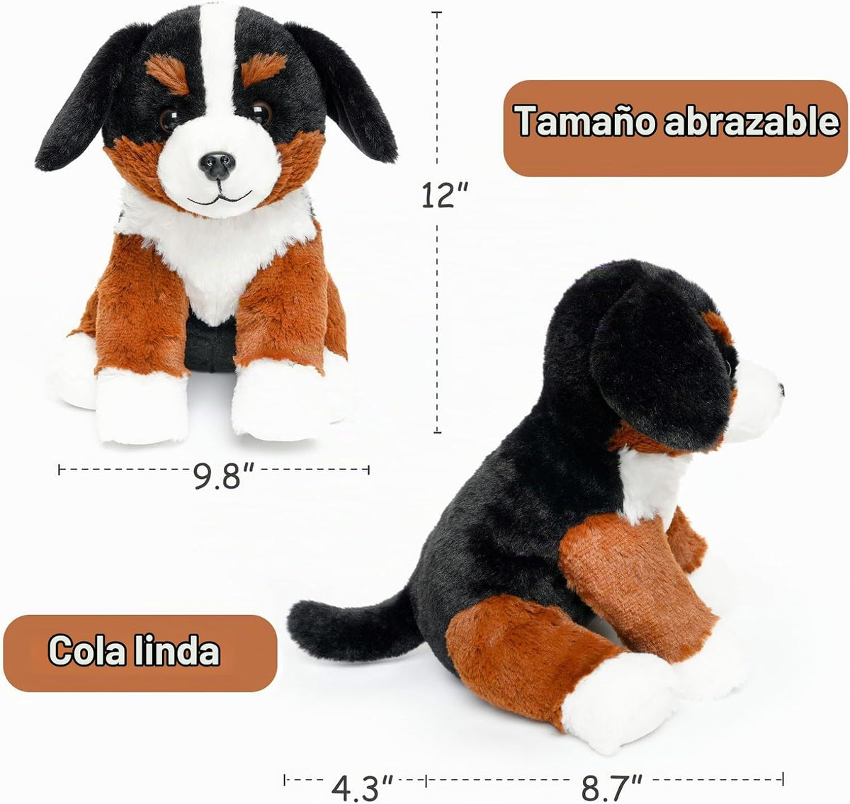 WEIGEDU Animales de Peluche Perro de Montaña Bernés Juguetes de Pel...