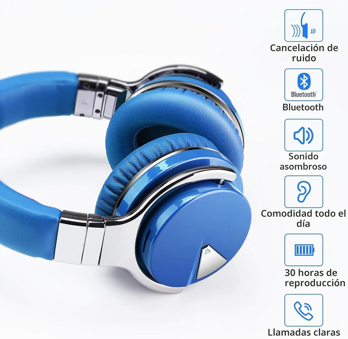 Silensys E7 Auriculares con cancelación activa de ruido Bluetooth c...