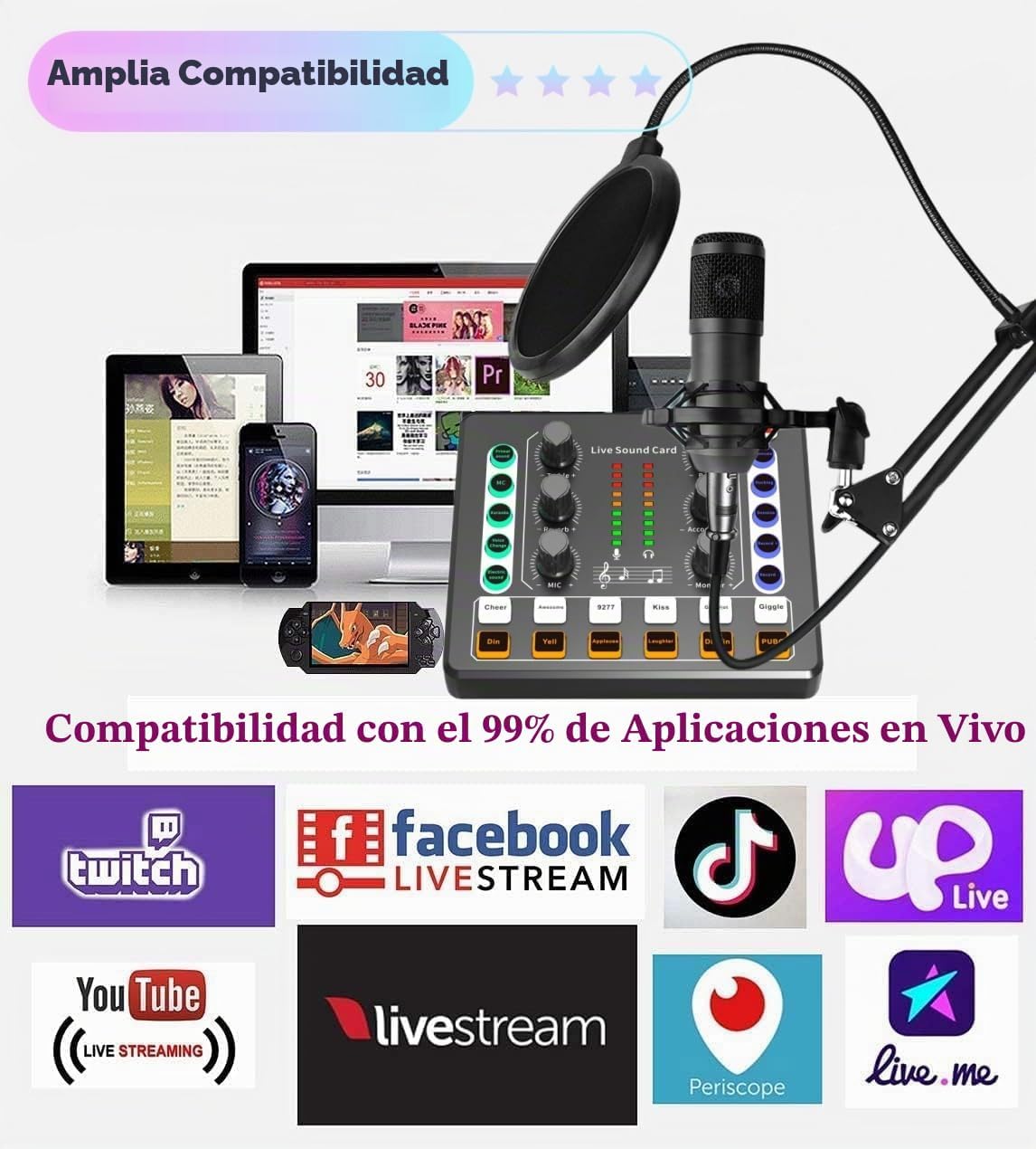 Paquete de equipo de podcast, paquete de estudio de grabación BM-80...